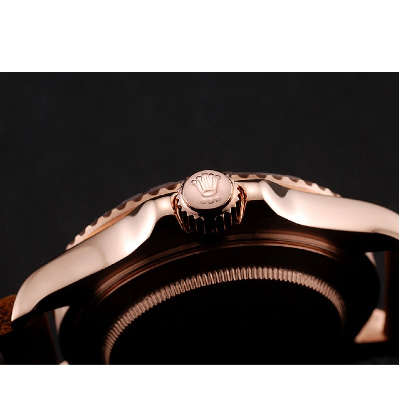 AAA Replica Watches Black Bracelet Rose Yacht Brown Brown Case Leather 1453860 Dial Rolex Gold Bezel Master 0601